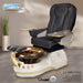 Gulfstream La Miranda with Black 9690 chair, white base and Rustic Gold glass bowl