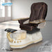 Gulfstream La Peria with Chocolate 9690 chair, white base and Bird Nest crystal bowl