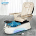 Gulfstream La Tulip 2 with Pearl White 9690 chair, white base and blue glass bowl