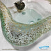 Close up of the Clear with Gold Flakes glass bowl