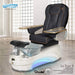 Gulfstream La Tulip 3 with Black 9690 chair, white base and clear glass bowl
