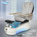 Gulfstream La Tulip 3 with Grey 9690 chair, white base and blue glass bowl