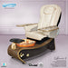 Gulfstream Lavender 3 with Pearl White 9690 chair, wood base and amber glass bowl