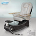 Gulfstream Lavender 3 with Grey 9690 chair, black base and clear glass bowl