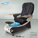 Gulfstream Lavender 3 with Black 9690 chair, white base and blue glass bowl
