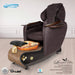 Gulfstream Lavender Relax Spa with Chocolate quilted Super Relax 2 chair, wood base and amber glass bowl