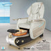 Gulfstream Lavender Relax Spa with Pearl White Super Relax 3 chair, white and black base and amber glass bowl