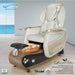 Gulfstream Lavender Relax Spa with Pearl White Super Relax 3 chair, wood base and amber glass bowl