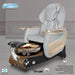 Gulfstream Maravilla Relax Spa with Light Grey Super Relax 3 chair, wood base and Rustic Gold glass bowl