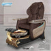 Gulfstream Maravilla Relax Spa with Chocolate Super Relax 3 chair, wood base and Rustic Gold glass bowl