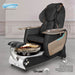 Gulfstream Maravilla Relax Spa with Black Super Relax 3 chair, white and black base and Rustic Gold glass bowl