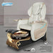 Gulfstream Maravilla Relax Spa with Pearl White Super Relax 3 chair, dark base and Rustic Gold glass bowl