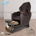Gulfstream Maravilla Relax Spa with Chocolate quilted Super Relax 2 chair, white base and Rustic Gold glass bowl