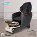 Gulfstream Maravilla Relax Spa with Black quilted Super Relax 2 chair, white and black base and Rustic Gold glass bowl