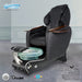 Gulfstream Maravilla Relax Spa with Black quilted Super Relax 2 chair, black base and clear glass bowl