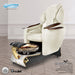 Gulfstream Maravilla Relax Spa with Pearl White quilted Super Relax 2 chair, white base and Rustic Gold glass bowl