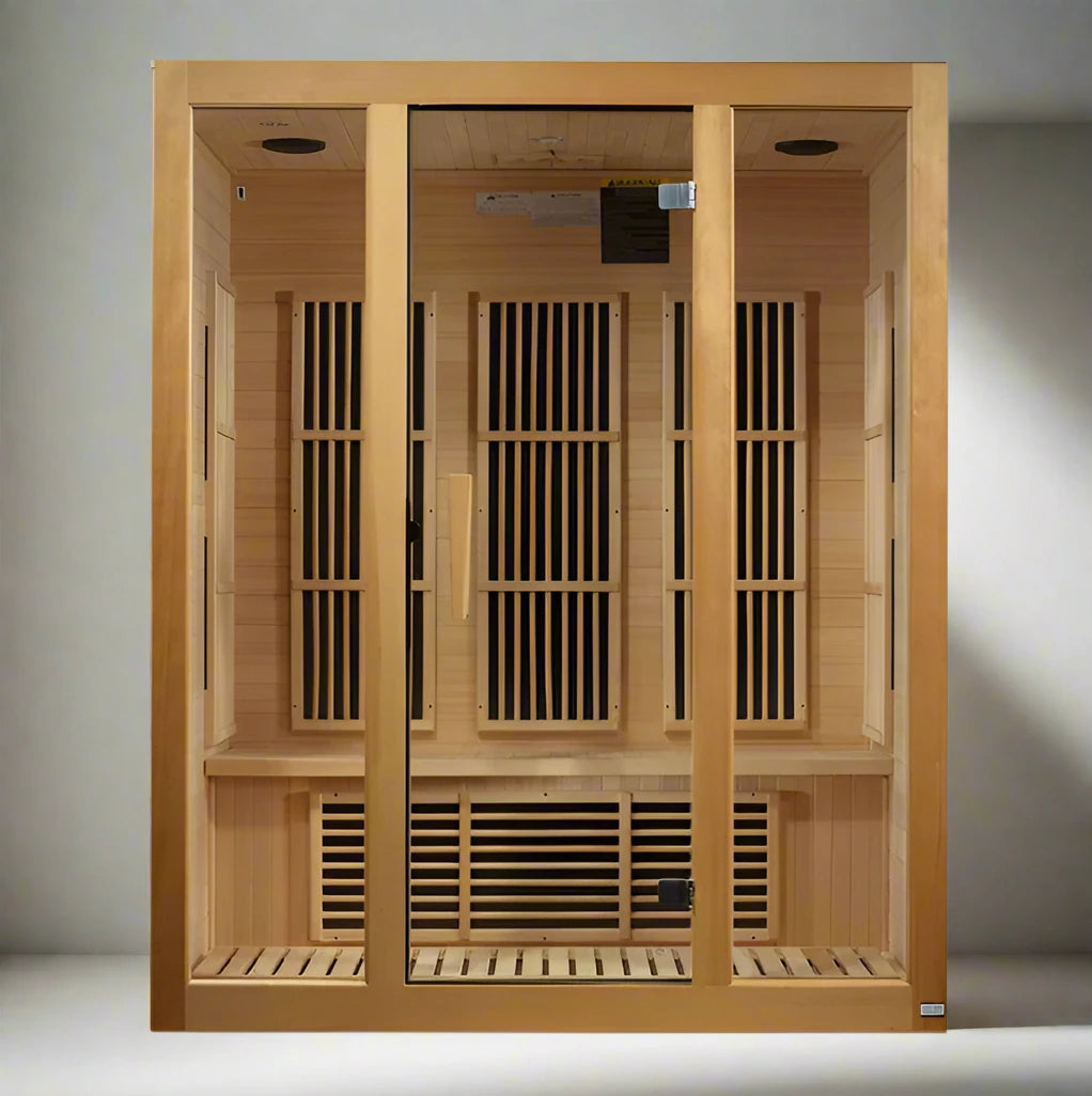 Maxxus Bellevue - 3 Person Near Zero EMF Infrared Sauna - (Canadian Hemlock)