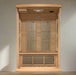 "Maxxus Zen 2-Person Infrared Sauna with natural Hemlock wood, Chromotherapy lighting, and Bluetooth sound system."