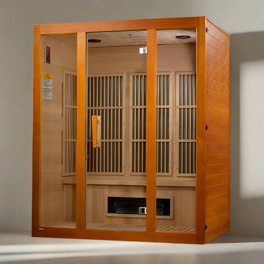 Maxxus "Alpine" Dual Tech 3 person Low EMF FAR Infrared Sauna Canadian Hemlock