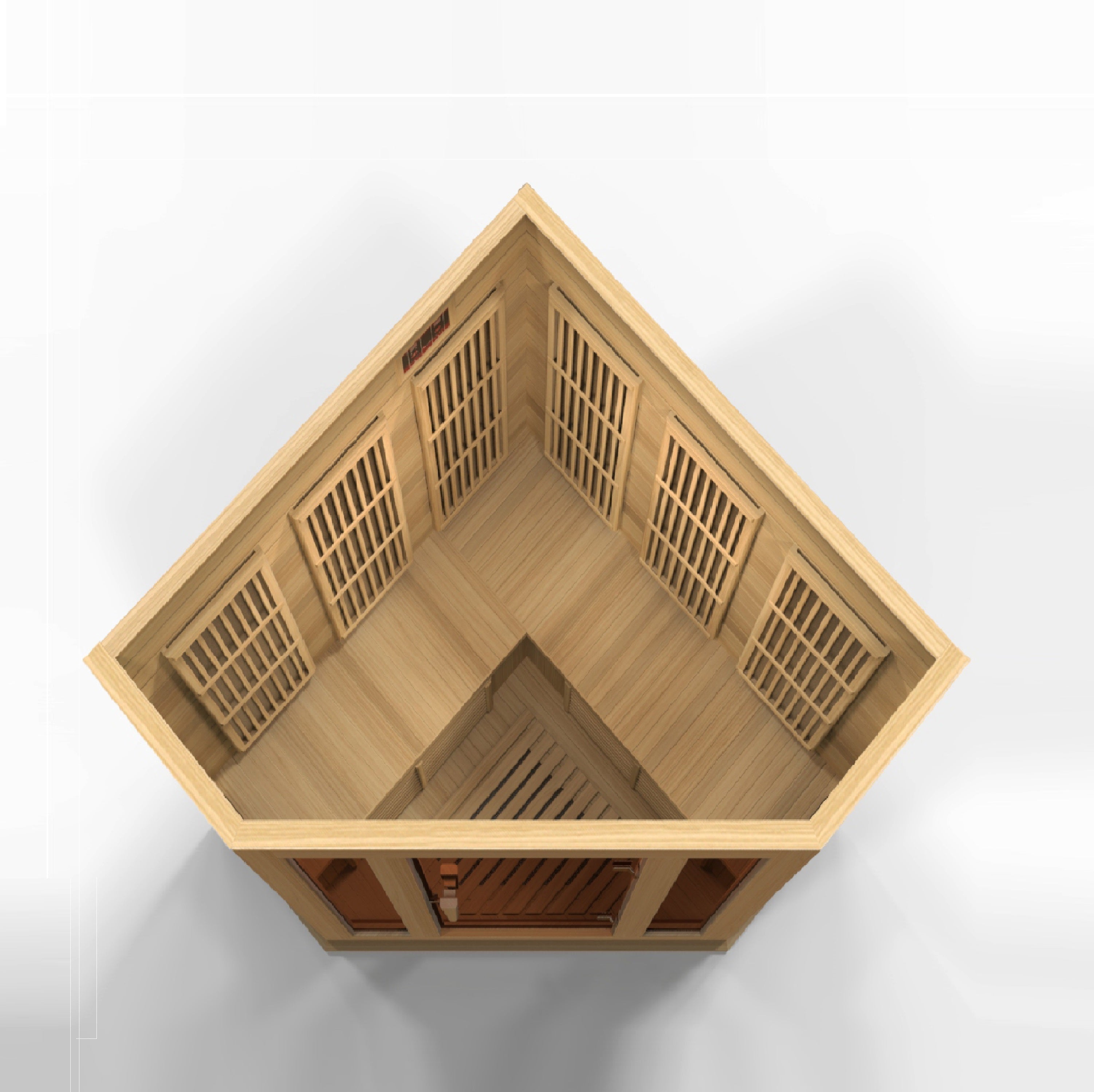 Maxxus 3-Person Corner Low EMF FAR Infrared Sauna (Canadian Hemlock)