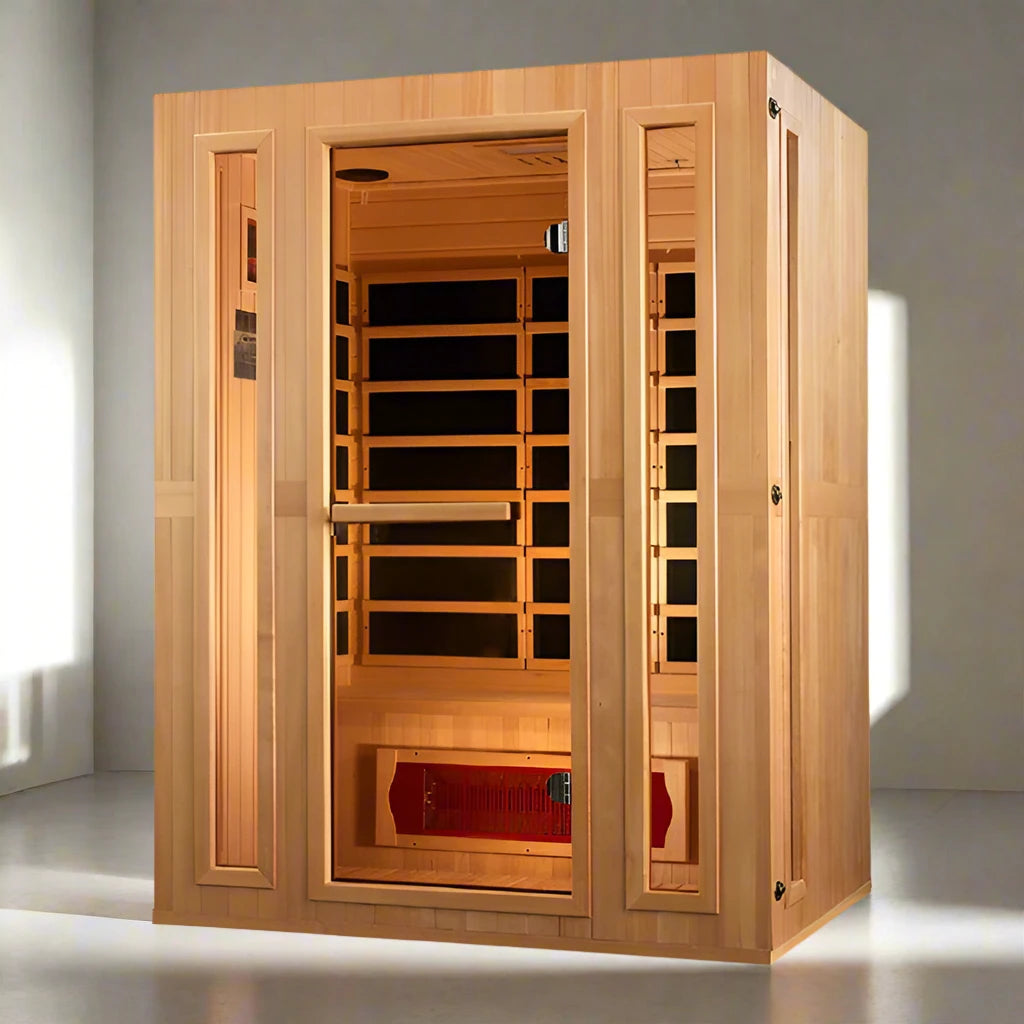 Maxxus Trinity 3-Person Corner Low EMF FAR Infrared Sauna (Canadian Hemlock)