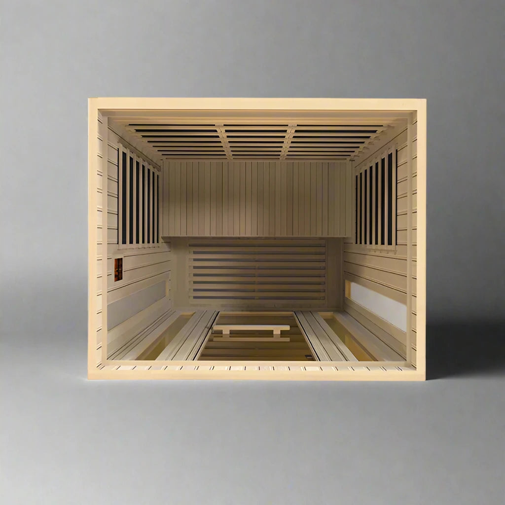 Maxxus Trinity 3-Person Corner Low EMF FAR Infrared Sauna (Canadian Hemlock)