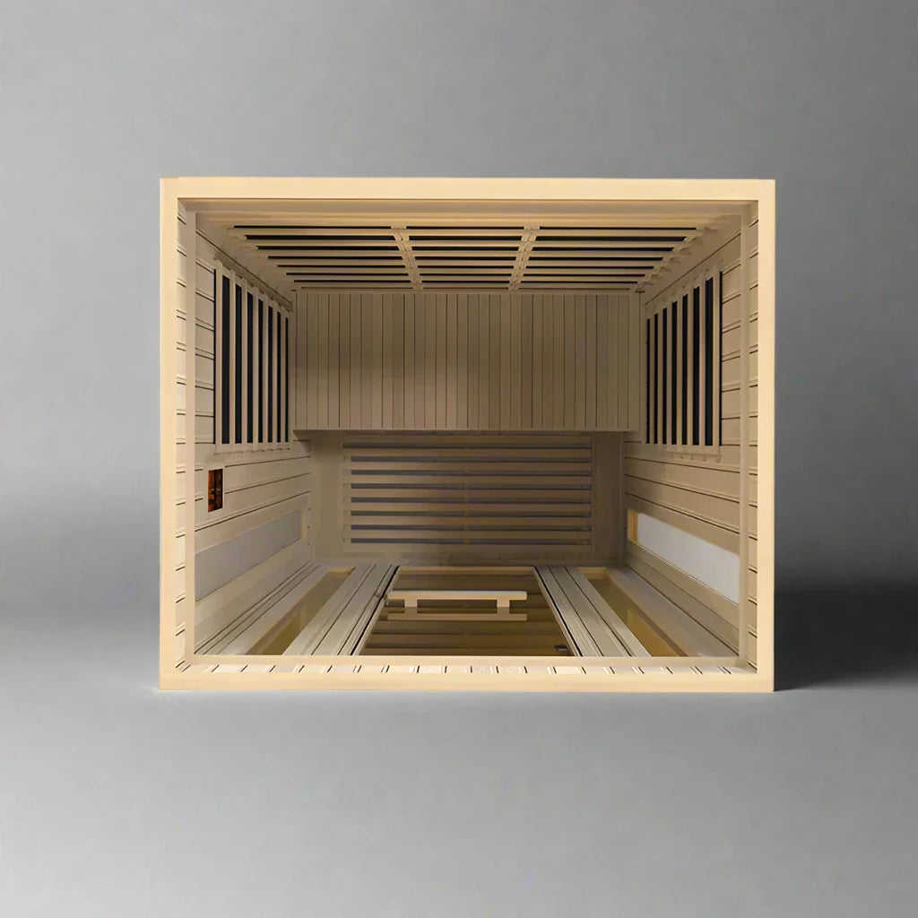 Maxxus Trinity 3-Person Corner Low EMF FAR Infrared Sauna (Canadian Hemlock)