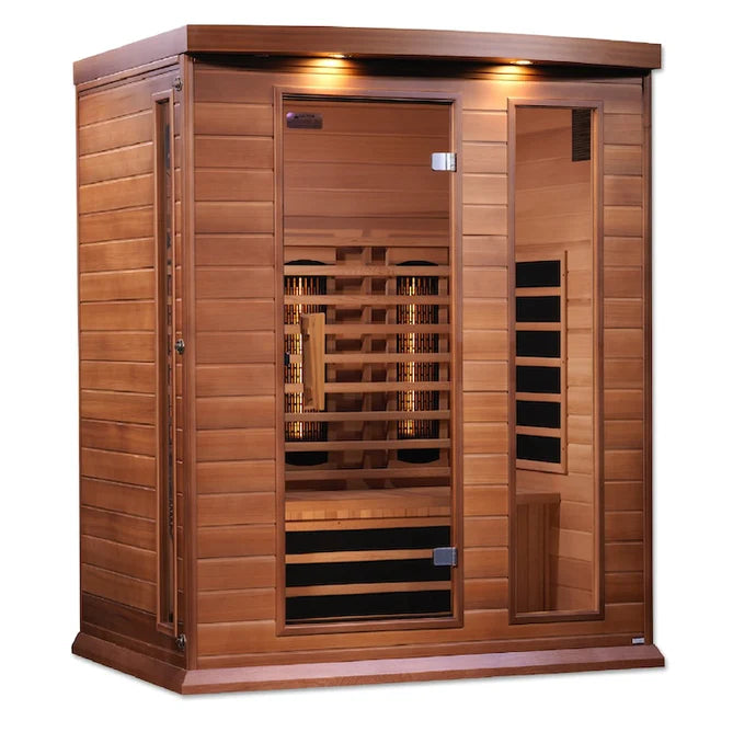 Maxxus 3-Person Full Spectrum Near Zero EMF Infrared Sauna - (Canadian Red Cedar)