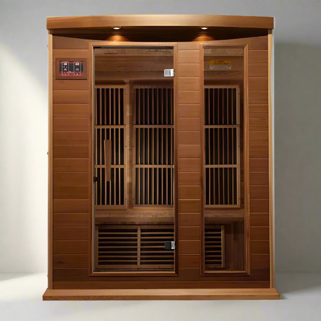 Maxxus 3-Person Low EMF Infrared Sauna - (Canadian Red Cedar)