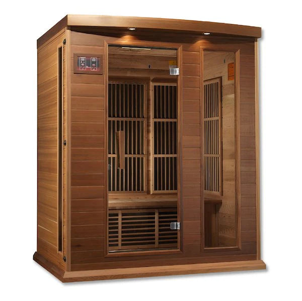 Maxxus 3-Person Low EMF Infrared Sauna - (Canadian Red Cedar)