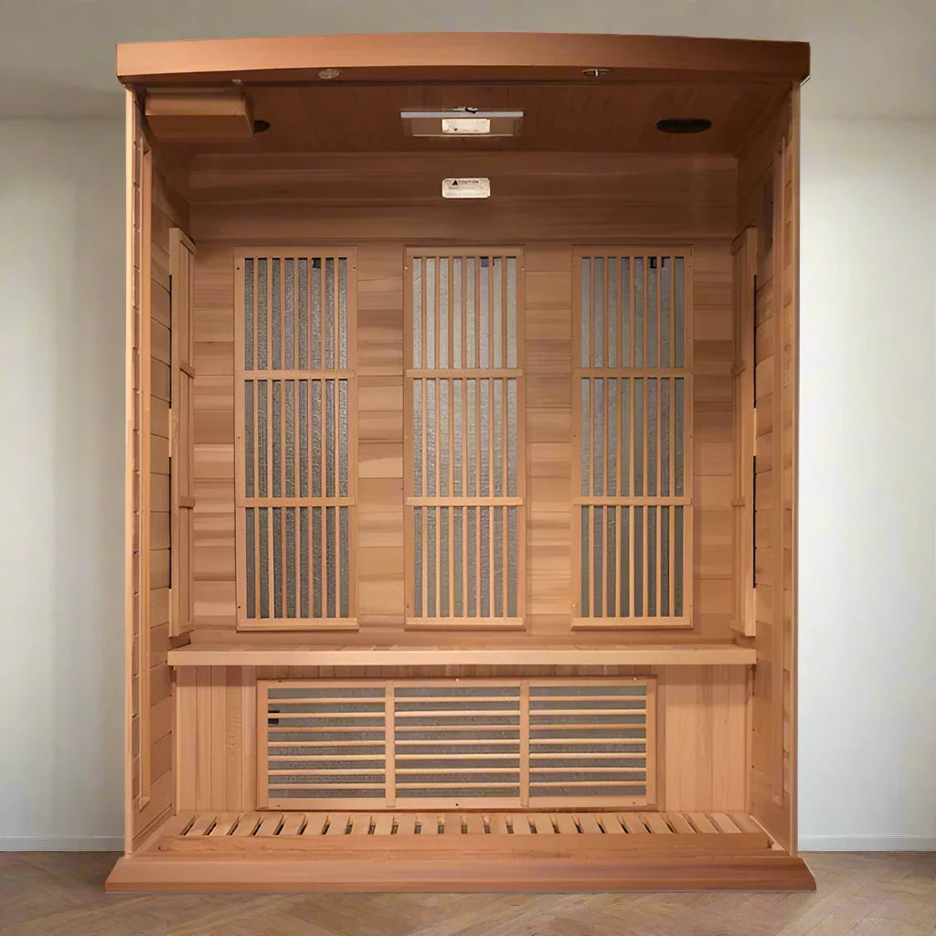 Maxxus "Montilemar Edition" 3-Person Near Zero EMF FAR Infrared Sauna (Canadian Red Cedar)