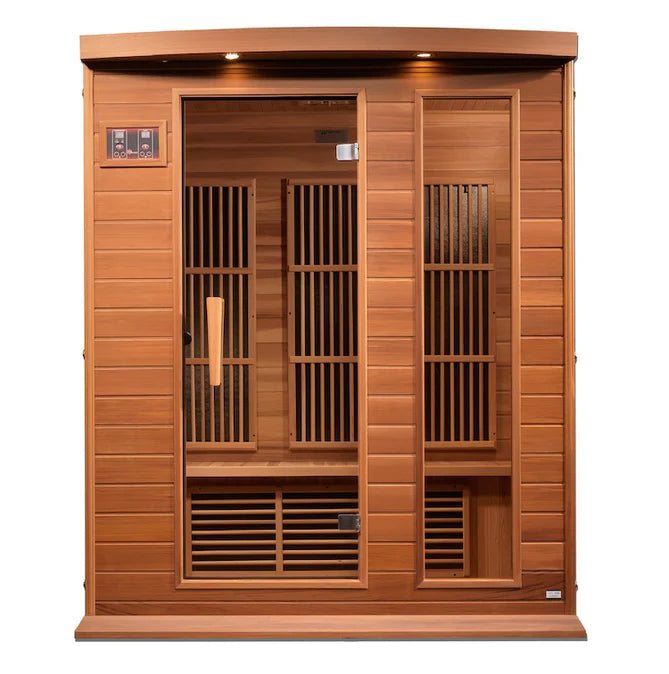 Maxxus 3-Person Near Zero EMF Infrared Sauna - (Canadian Red Cedar)