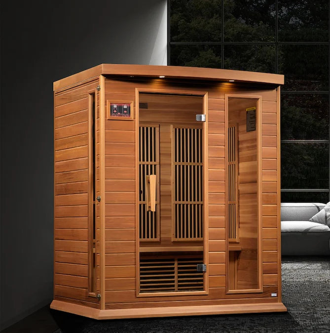 Maxxus 3-Person Near Zero EMF Infrared Sauna - (Canadian Red Cedar)