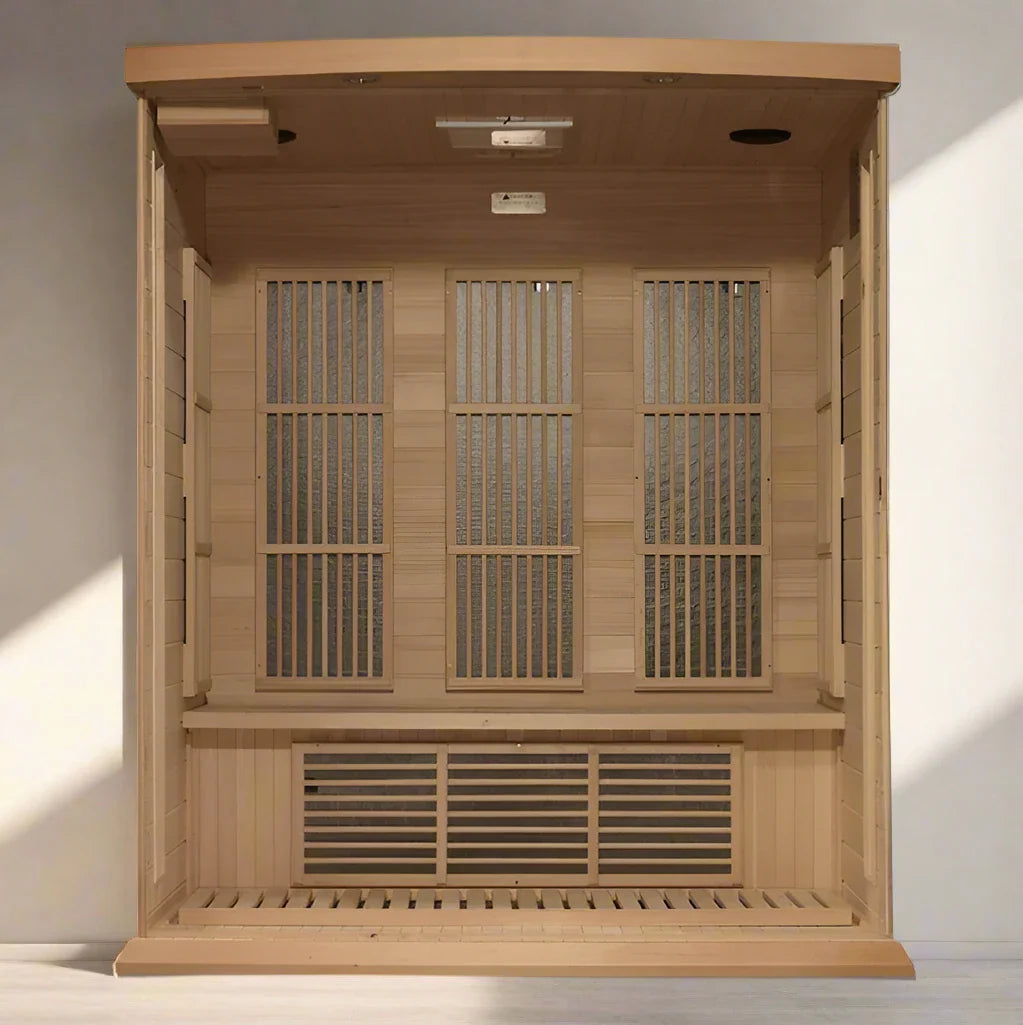 Maxxus 3-Person Near Zero EMF FAR Infrared Sauna (Canadian Hemlock)