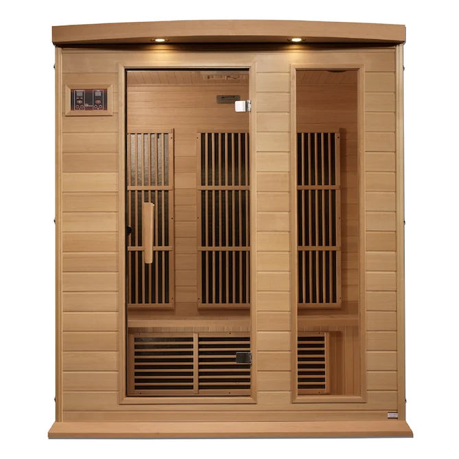 Maxxus 3-Person Near Zero EMF Infrared Sauna - (Canadian Hemlock)