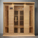 "Maxxus 4-person infrared sauna with low EMF PureTech™ panels and Canadian Hemlock wood construction"