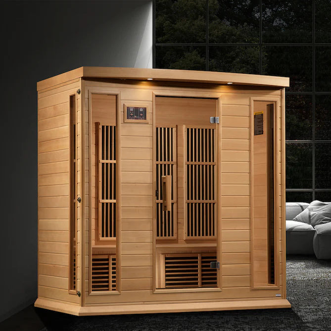 Maxxus 4-Person Near Zero EMF Infrared Sauna - (Canadian Red Cedar)