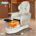 Gulfstream Mira Relax Spa with Light Grey Super Relax 3 chair, white base and amber glass bowl
