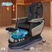 Gulfstream Mira Relax Spa with Black Super Relax 3 chair, black base and blue glass bowl