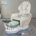Gulfstream Miranda Relax Spa with Pearl White Super Relax 3 chair, white base and clear glass bowl