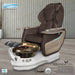 Gulfstream Miranda Relax Spa with Chocolate Super Relax 3 chair, white base and Rustic Gold glass bowl