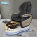 Gulfstream Miranda Relax Spa with Black Super Relax 3 chair, white base and Rustic Gold glass bowl