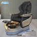 Gulfstream Miranda Relax Spa with Black Super Relax 3 chair, white base and Rustic Gold glass bowl