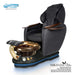 Gulfstream Miranda Relax Spa with Black quilted Super Relax 2 chair, black base and Rustic Gold glass bowl