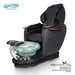 Gulfstream Miranda Relax Spa with Black quilted Super Relax 2 chair, black base and clear glass bowl