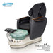 Gulfstream Miranda Relax Spa with Black quilted Super Relax 2 chair, white base and clear glass bowl