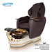 Gulfstream Miranda Relax Spa with Chocolate quilted Super Relax 2 chair, white base and Rustic Gold glass bowl