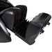 Up close image of black massage chair footrest