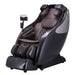 Brown massage chair with black shell against white background 