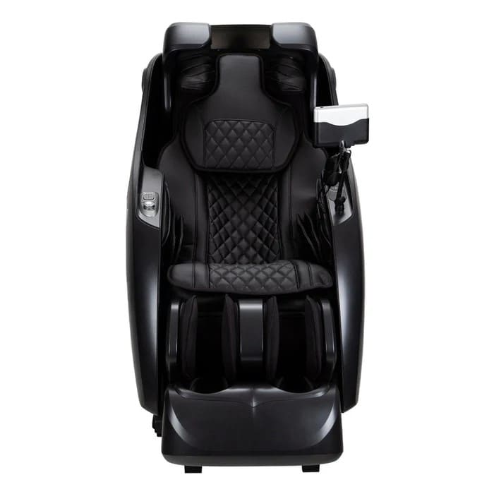 Front view of black massage chair 